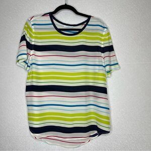 Equipment Multi Color Striped Silk Blouse M